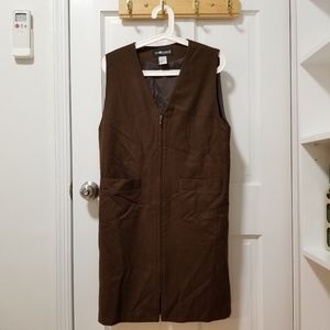 ♠ Vintage Sage Harbor Brown Long Vest Size 6P